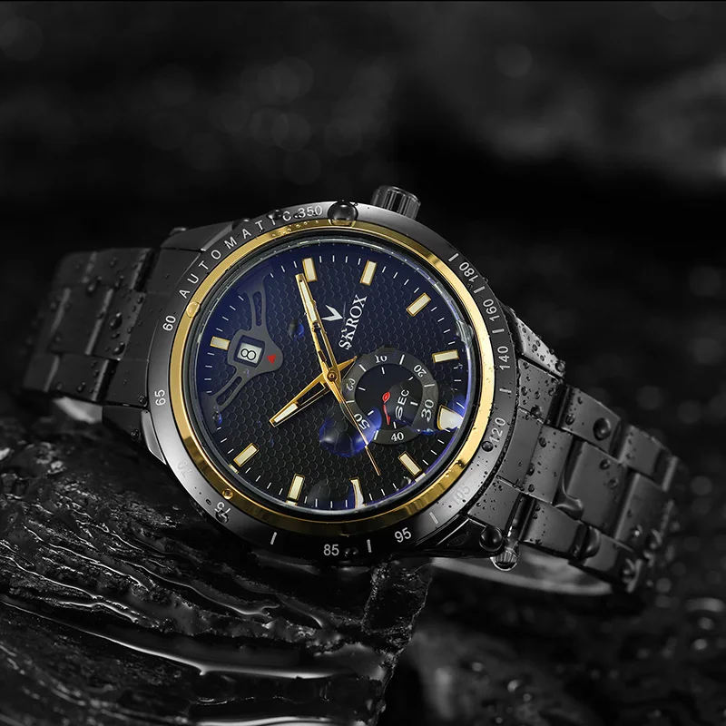 SKROX Sapphire Stainless Steel Automatic Clockwork High Quality Mechanical Man Watch knight Military Dive Wrist Watches relógios