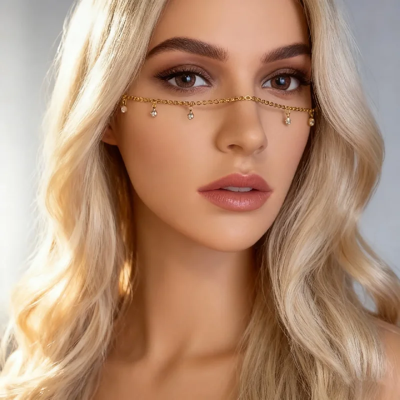 

2026 Face Chain Mask Decoration Accessories Rhinestone Glitters Carnival Masks Fashion Jewelry Girl Women Jewelry Gifts