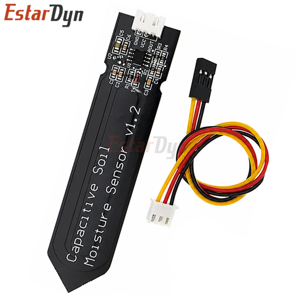 Estardyn Capacitive Soil Moisture Sensor Module V1.2 Analog Corrosion Resistant with Wire 3.3-5V for Auto Irrigation