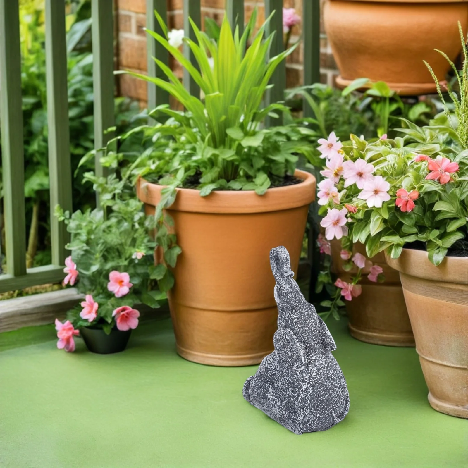 Fake Elephants Key Box Resin Outdoor Key Holder Waterproof Garden Ornament Hidden Storage For Yard Anti-Theft Security