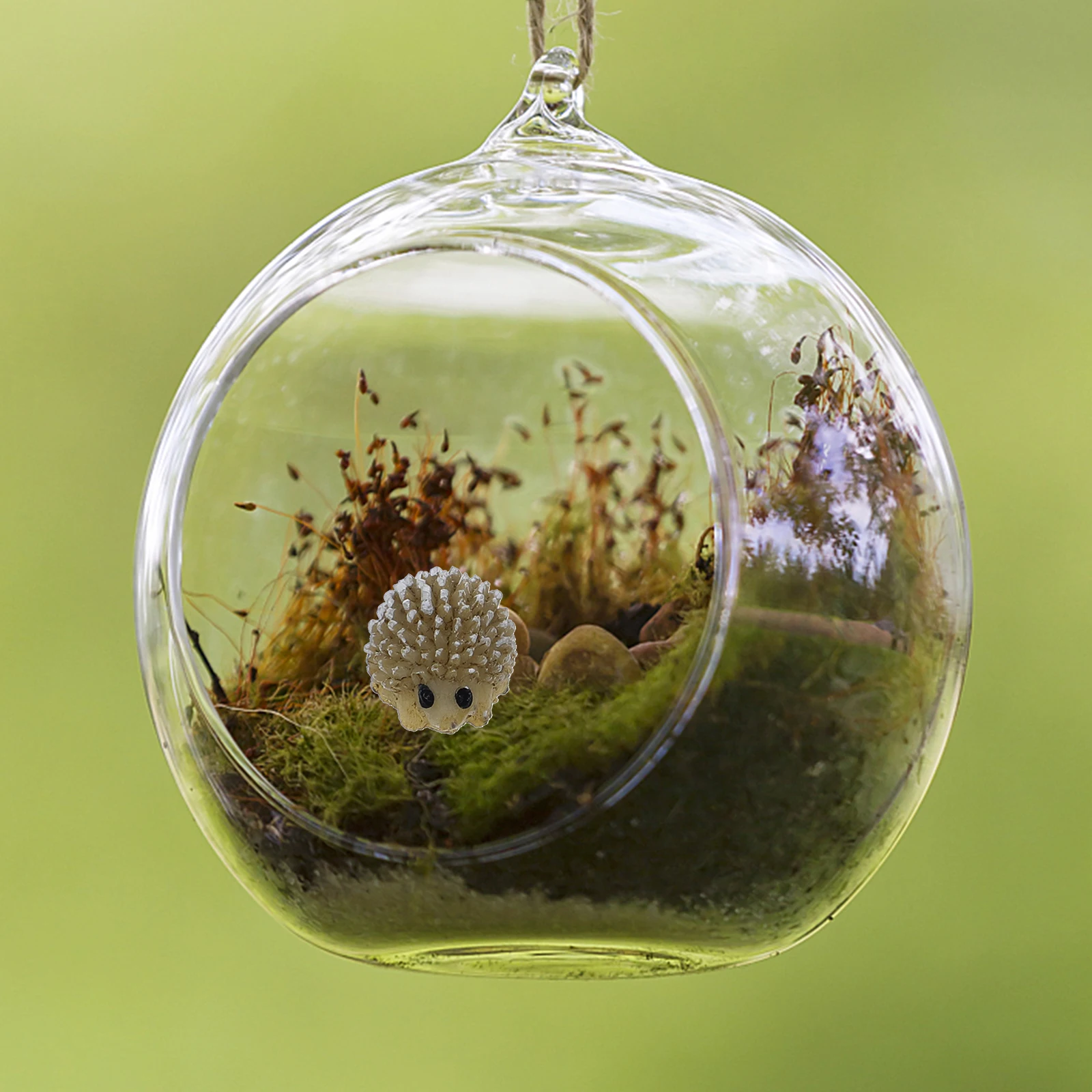 

10pcs Mini Hedgehog Ornaments Resin Cute Gardening Props Decorative Small Size 15x10mm Moss Micro Landscape Figurines