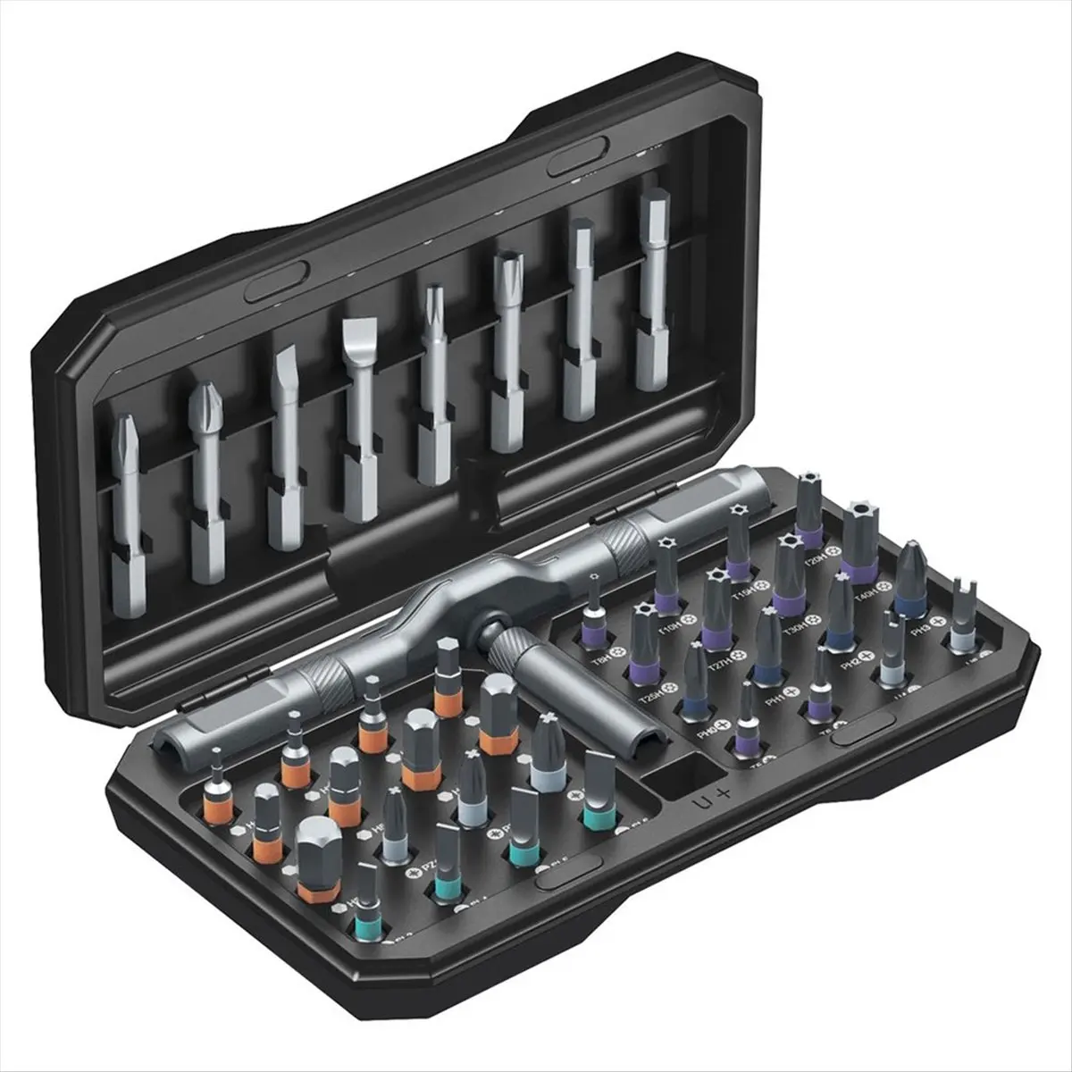 HGHO 42 in 1 Ratchet Screwdriver Set with 40 Magnetic Drill Bits Rotatable Ratchet Handle Multifunctional Screwdriver Set