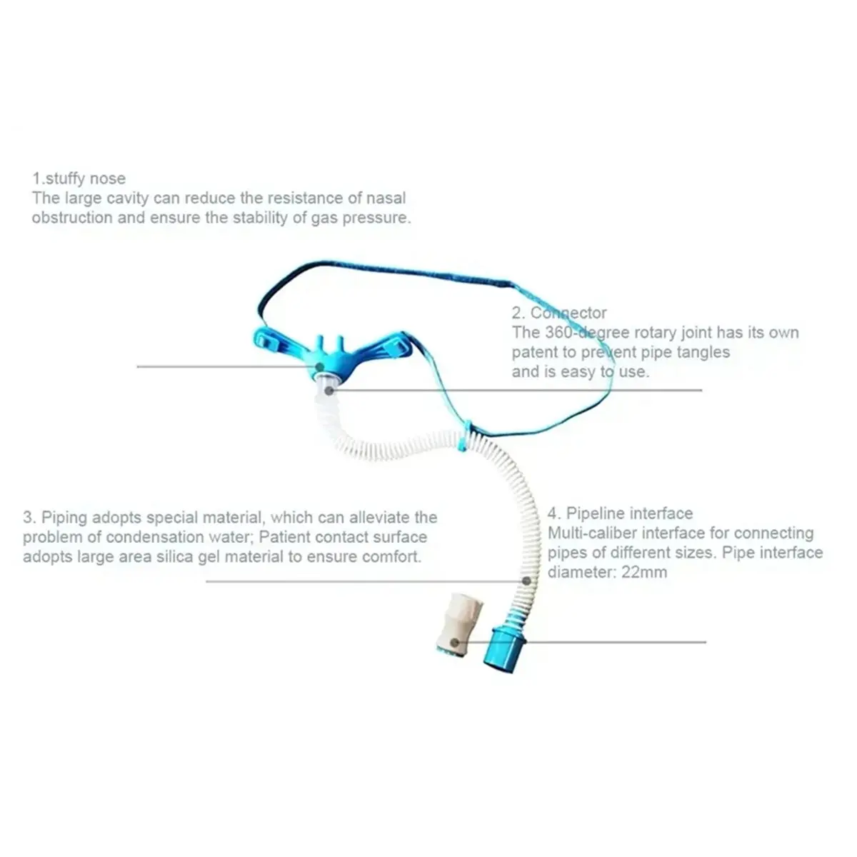 VALUE/MONEY Disposable High- Nasal Cannula Oxygen Tube Pipe Connection Heating Tube Nasal Comfortable Cannula Tube