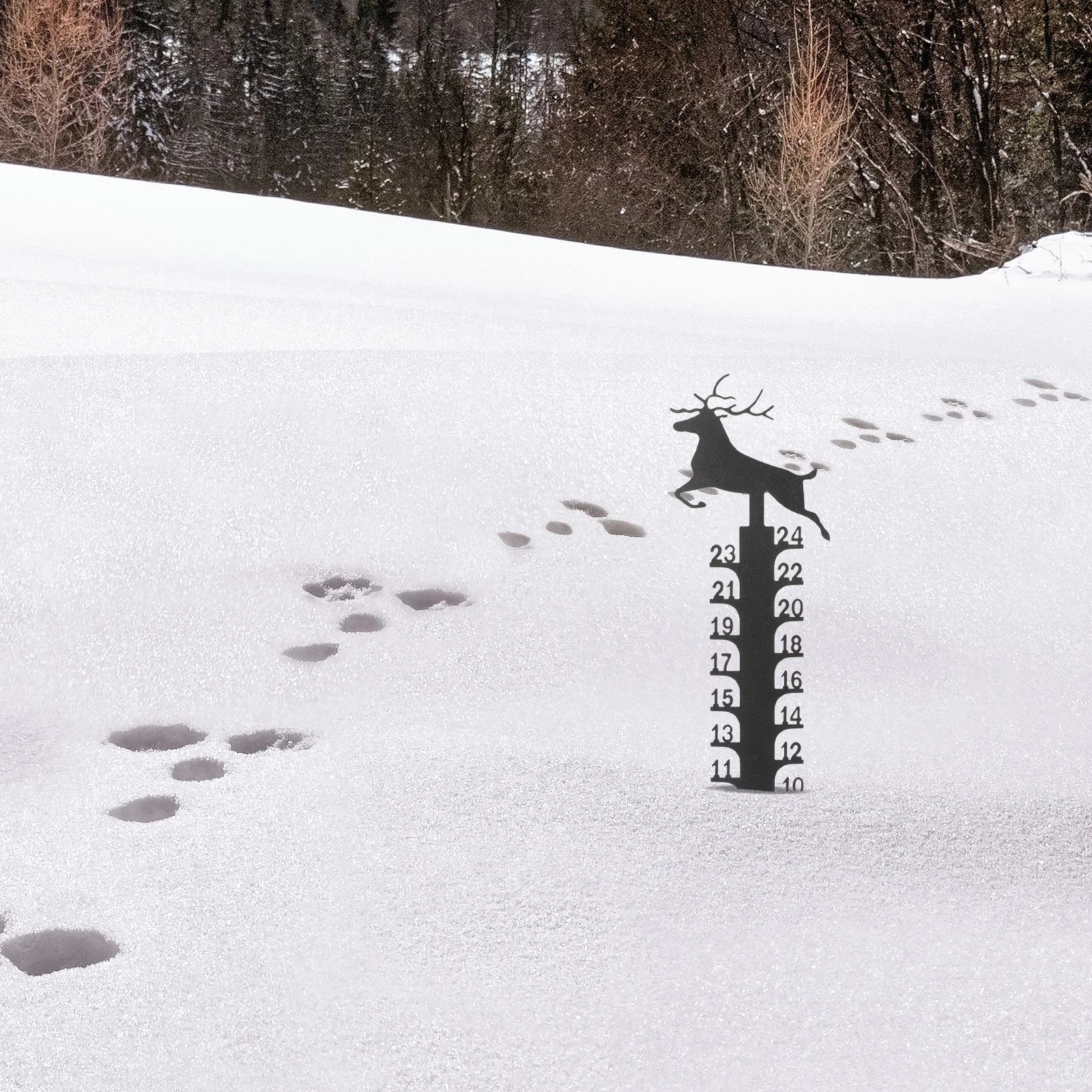 مقياس الثلج في الهواء الطلق المعادن زينة عيد الميلاد الشتاء أداة قياس لساحة قياس حاكم الأرض إدراج الحديقة