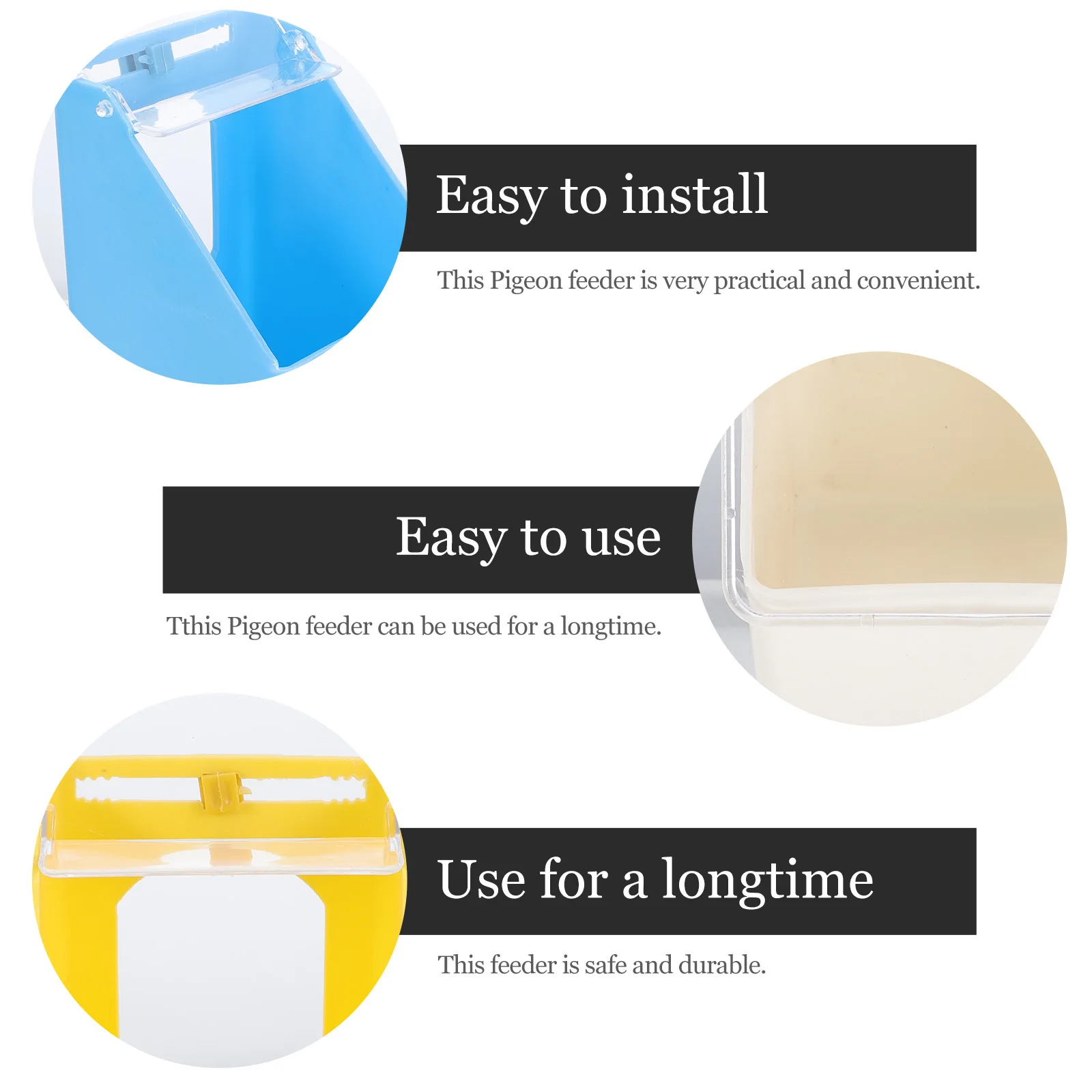 

4Pcs Pigeon Feeding Basin Thickened Plastic Material Longtime Use Cage Supply Gift Choice Pigeon Feeder Durable Bird Feeder