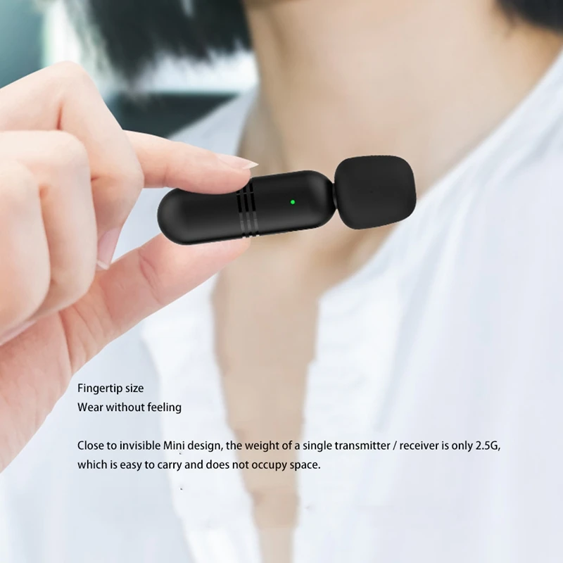 Lavalier mikrofon Mini nirkabel, Mic tanpa kabel Plug-Play untuk HUAWEI Youtube Facebook rekaman Video siaran langsung Vlog