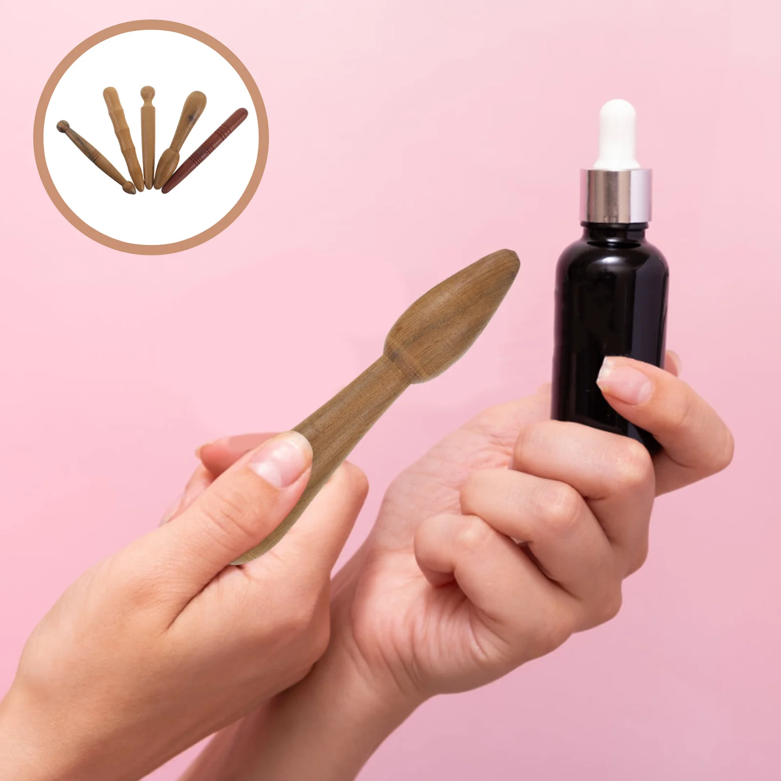 

5Pcs Wooden Acupressure Massage Sticks Foot Reflexology Roller Meridian Therapy Stick Deep Tissue Relief Trigger Point Massager