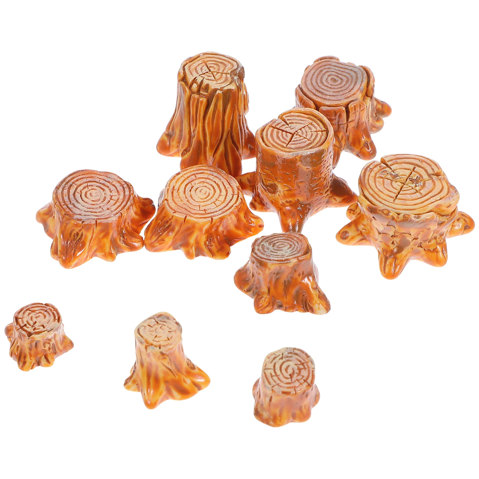 

10pcs Micro Landscape Tree Stumps Resin Miniature Garden Decor DIY Scene Accessories Dollhouse Ornaments Crafts For Home