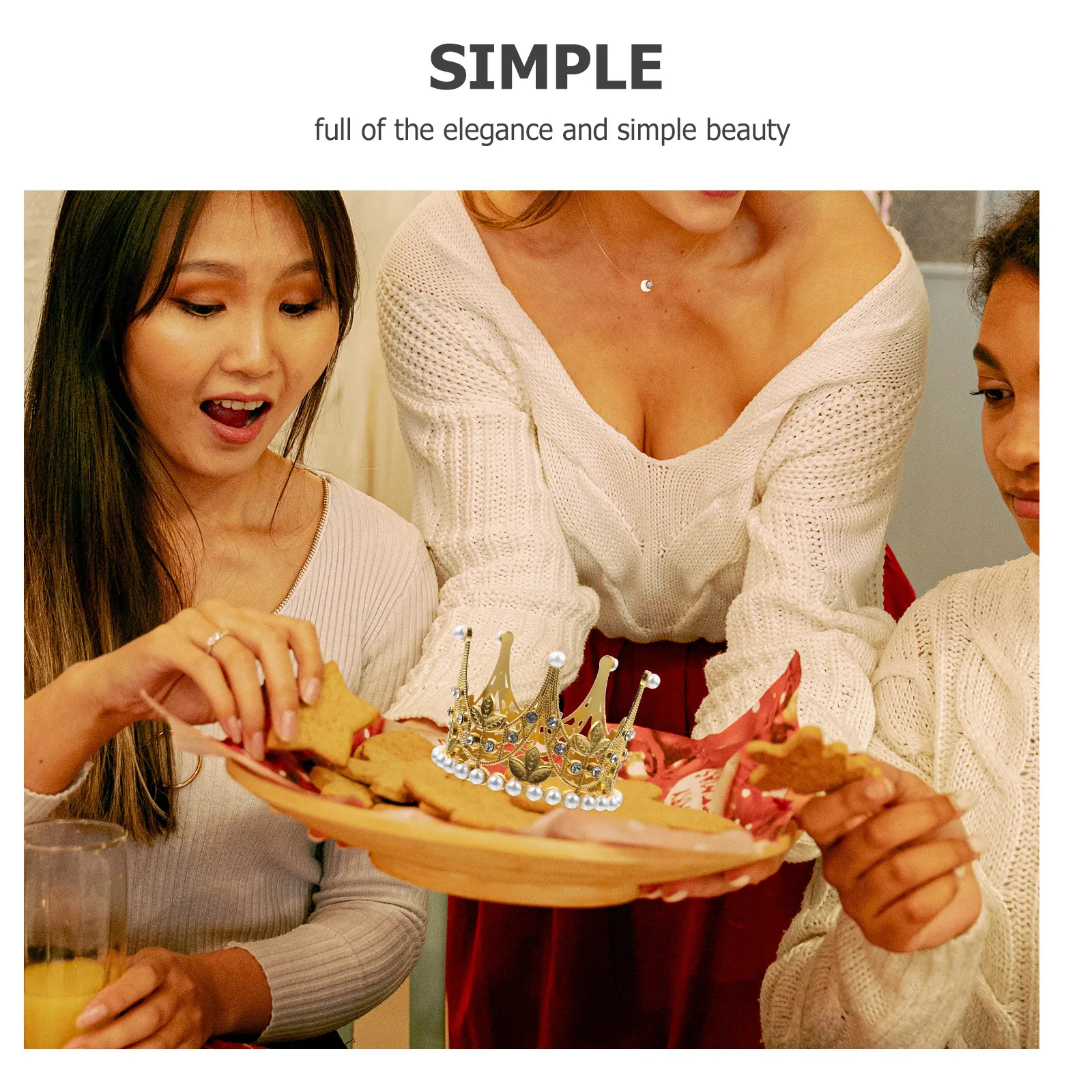 

1pc Crown Decoration Topper HG136 Gold Birthday Cake Decoration Birthday Wedding Pearl Crown Cake Decor Party Decorations