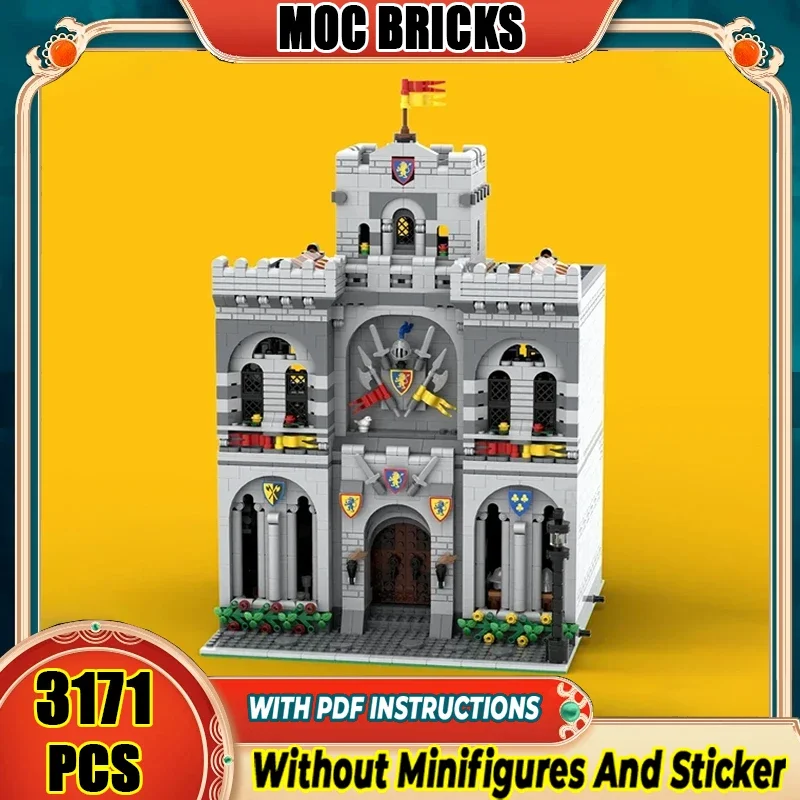 

Средневековая модель Moc, строительные кирпичи, замок льва, воина, технология реформы, модульные блоки, подарки, рождественские игрушки, наборы «сделай сам», сборка