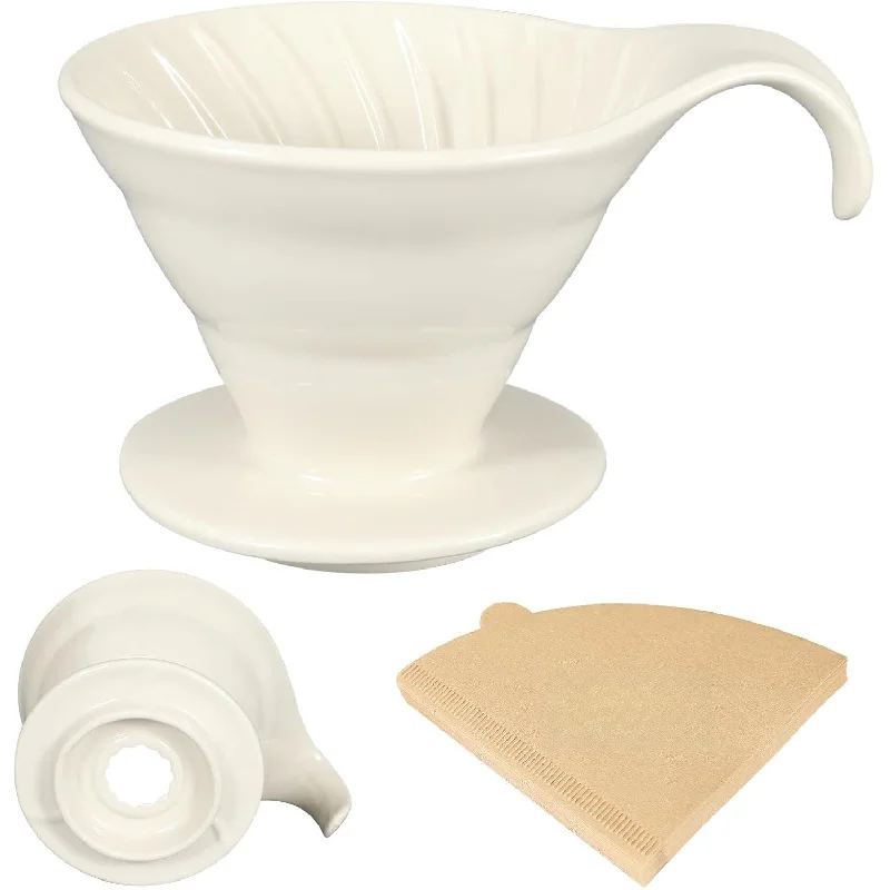 

Бытовая керамическая чашка для розлива кофе высокого класса, многоразовый портативный кофейник с 40 бумажными фильтрами