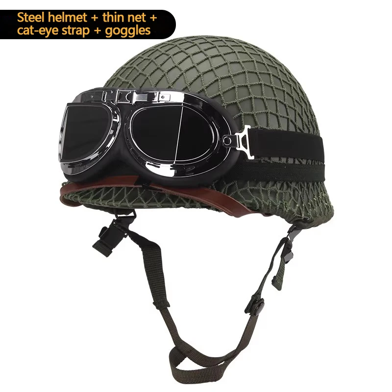 Riot control steel helmet, classic American tactical helmet, double-layer helmet, multi-purpose helmet for military enthusiasts