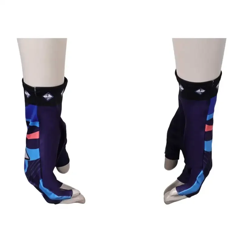 RT01 Game Valorant Yoru Cosplay Printed Gloves Costume Accessories Men Roeplay Short Glove Adult Male Halloween Disguise Sui&Gf1