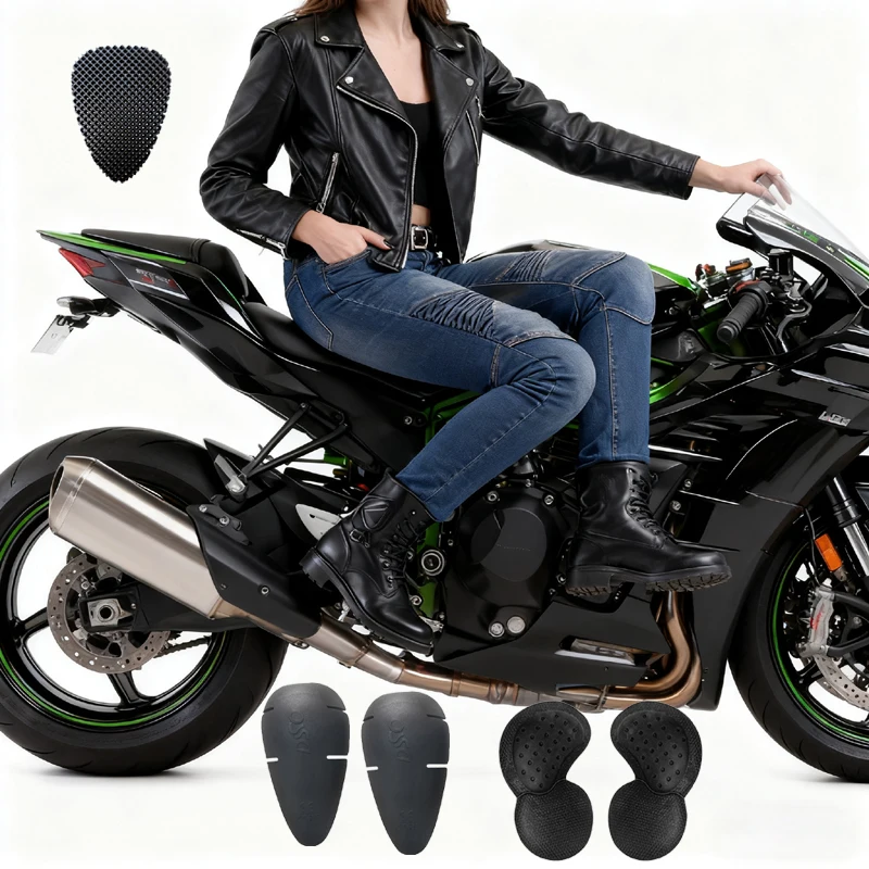 

Blue Motorcycle Jeans for Women Dirt Bike Riding Pants Offroad Protective Gear Motorbike Trousers