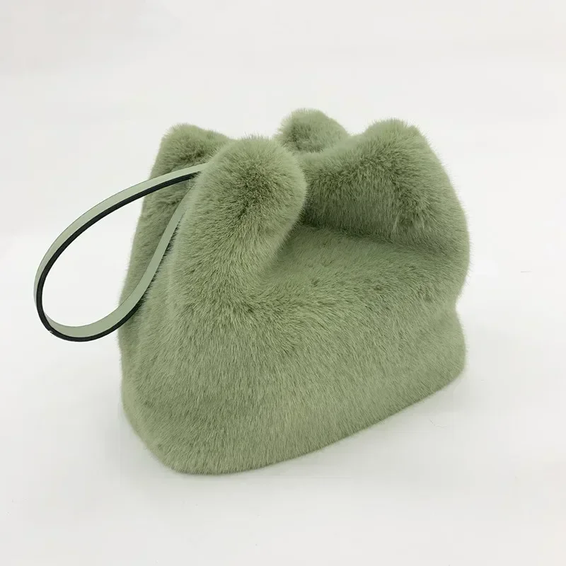 Borse di design di lusso per le donne Pelliccia di visone sintetica Peluche Borse a secchiello a spalla da donna Borsa a tracolla Borsa a tracolla