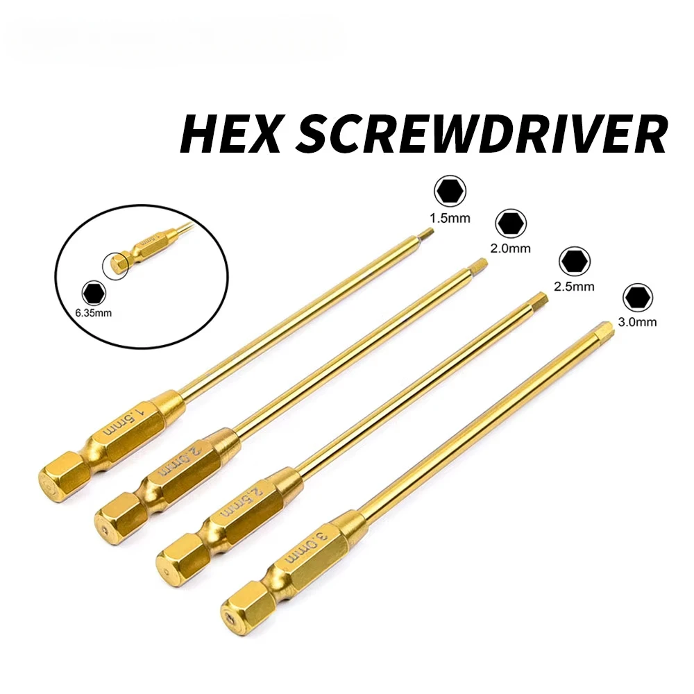 

Hard Alloy Steel Metal 6.35mm Hex Wrenches Screwdrivers Tools Electric Screwdriver 1.5/2.0/2.5/3.0mm for RC Model Car
