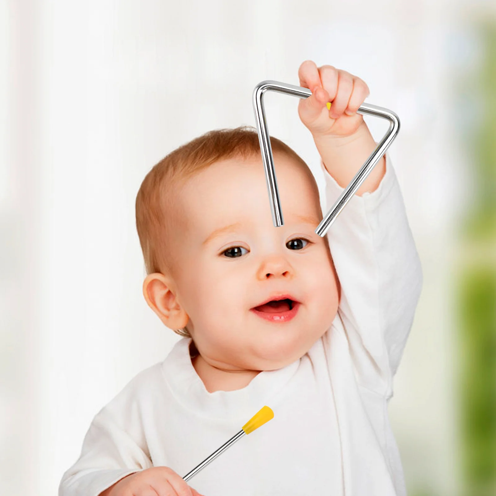 1Set Perfect Size Triangle Handshake Bell Infant Grasping Instrument for Preschool Education