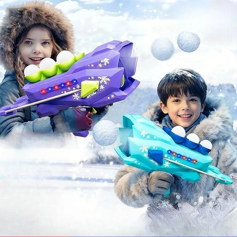 Pistola de bolas de nieve para niños, juguetes para jugar al aire libre en invierno, pistola de balas de nieve, clip de bola de nieve, artefacto de lucha de bolas de nieve