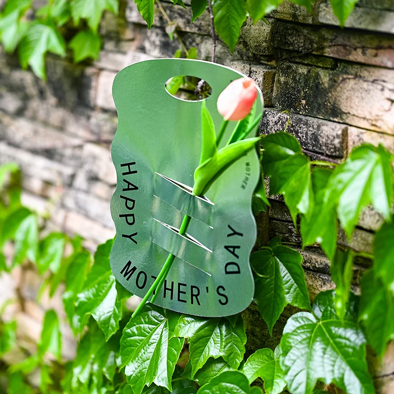 5Pcs Mother's Day Romantic Handheld Flower Box Paper Laser Card Flower Arrangement Card Paper Bouquet Wrapping Box