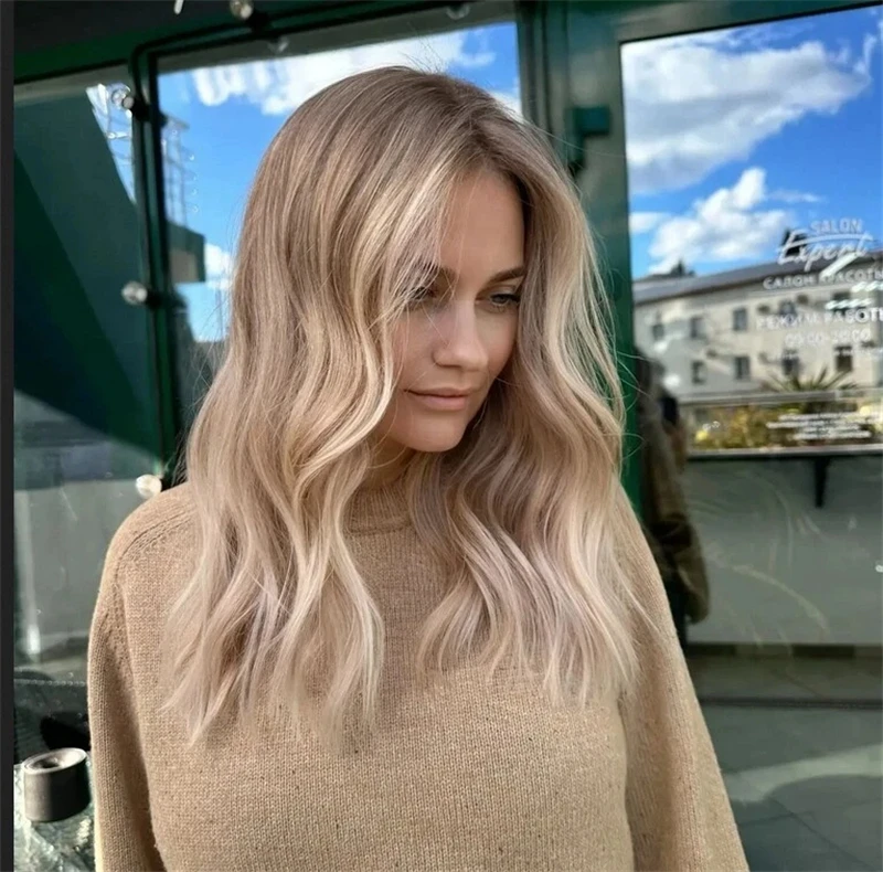 วิกผมแฟชั่นทรงบ็อบไล่สีน้ำตาลอมบลอนด์แบบ HD Lace Front 13x4 คุณภาพสูง วิกผมใยสังเคราะห์แสกกลาง สำหรับผู้หญิง ใช้ได้ทุกวันอย่างเป็นธรรมชาติ