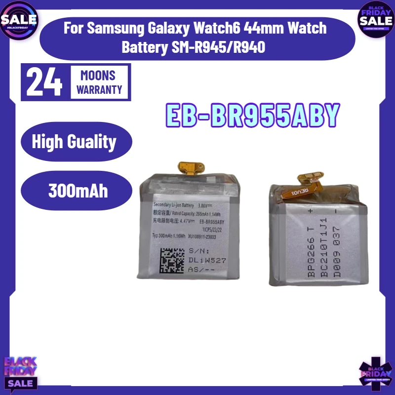 

New EB-BR955ABY 300mAh Battery for Samsung Galaxy Watch6 44mm Watch Battery SM-R945/R940