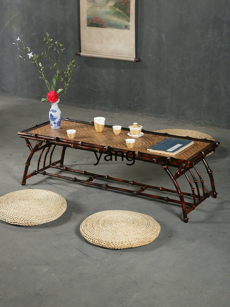 Yjq New Chinese Style Furniture Bamboo Woven Tea Pitcher Tatami Tea Table Hunker