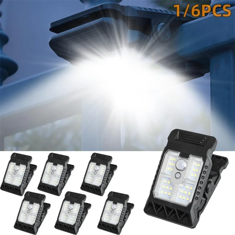 Clip-on Solar Lights Outdoor Waterproof LED Motion Sensor 3 Modes &3 Mounting Options Solar Security Light for Fence Patio, Yard