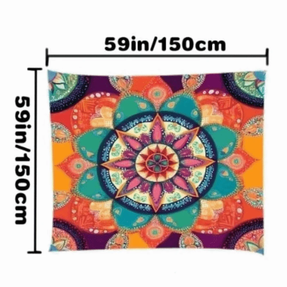 Rectangular Shape Sunshade Sail Bohemian Print Flower Print Patio Canopy Waterproof Fabric UV Block Shade Backyard Use image 6