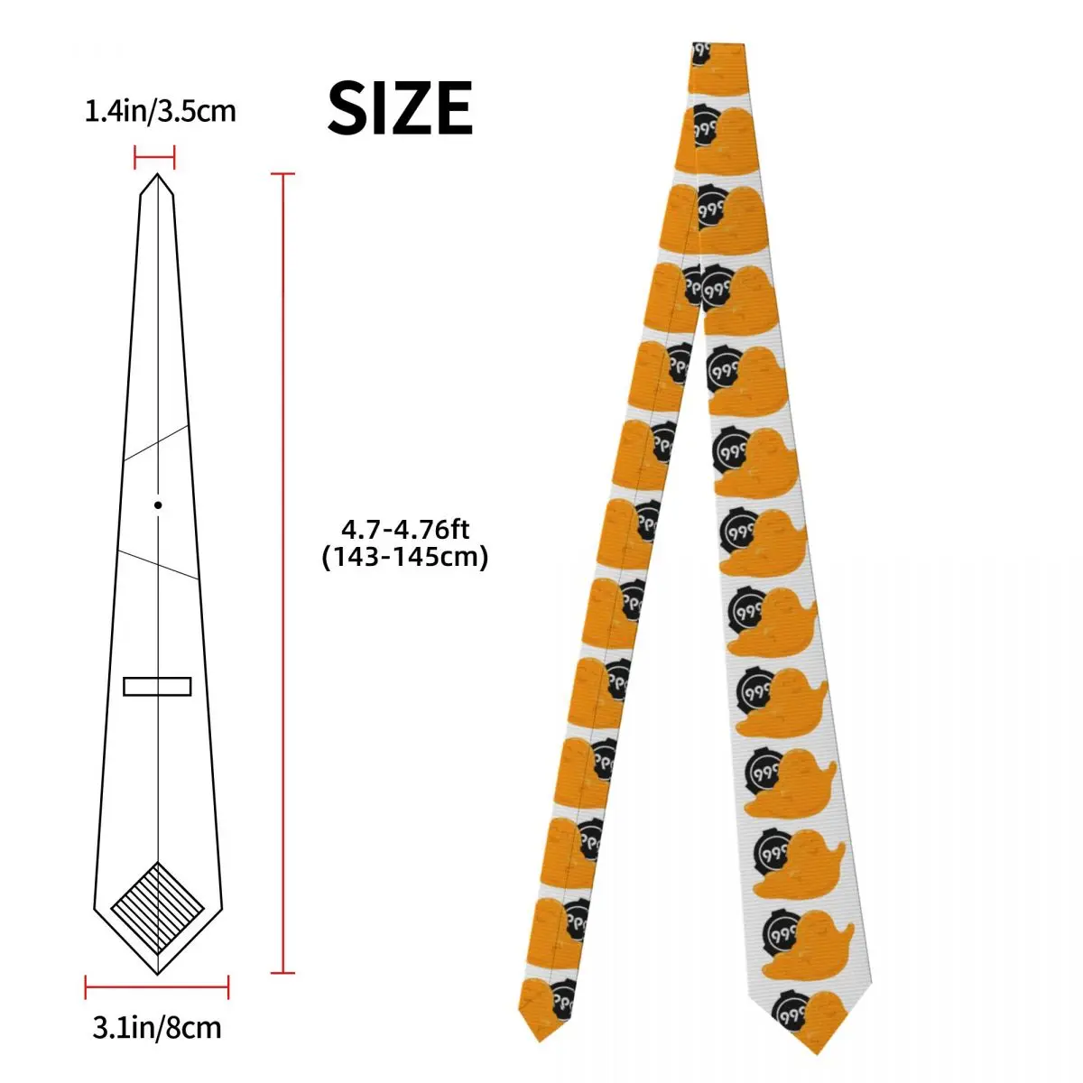 SCP 999 ربطة العنق الوحش دغدغة للرجال الحرير البوليستر 8 سنتيمتر ربطات العنق اكسسوارات الزفاف التعادل الكلاسيكية Gravatas