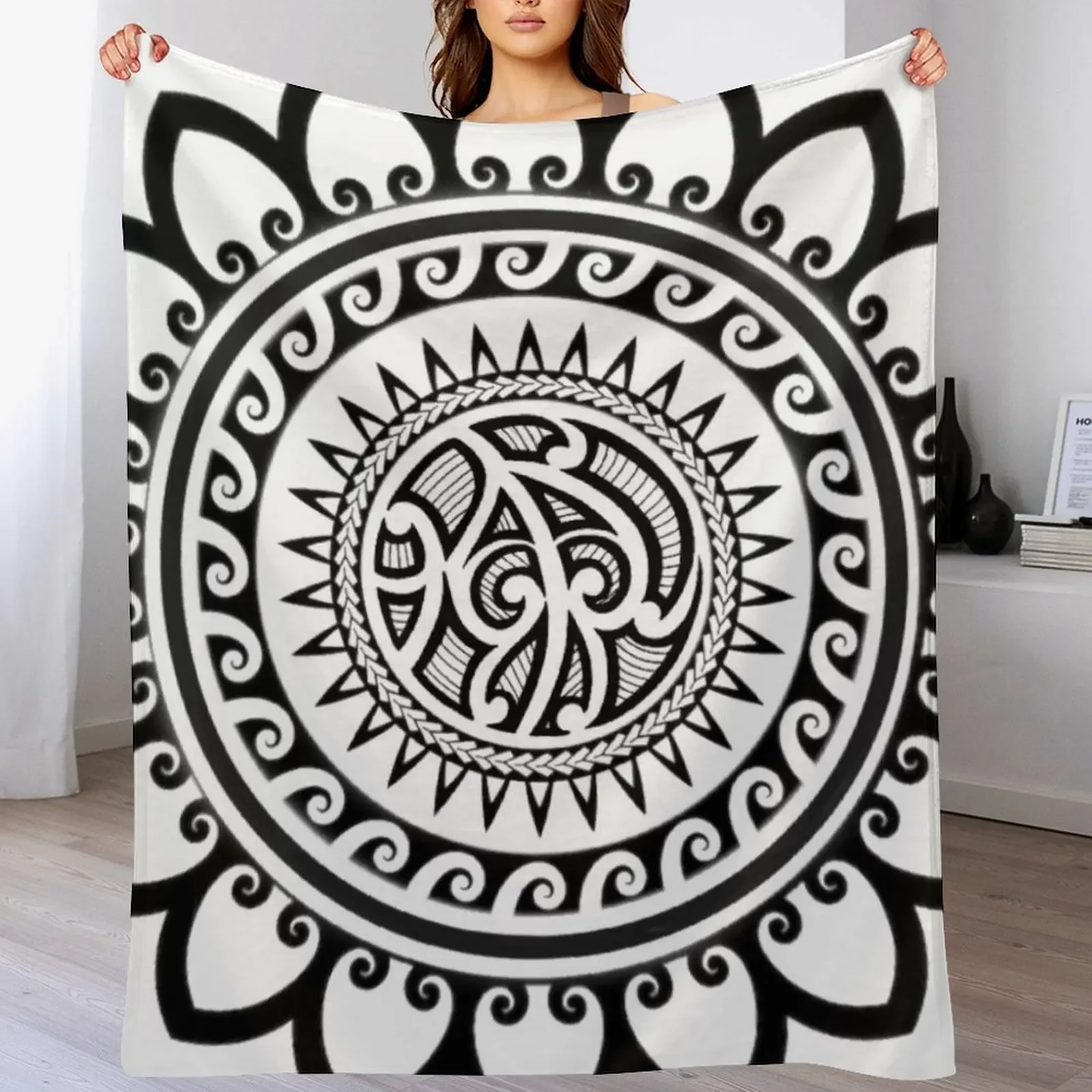 

Polynesian maori Throw Blanket Warm Throw Blanket Gift for Anniversary