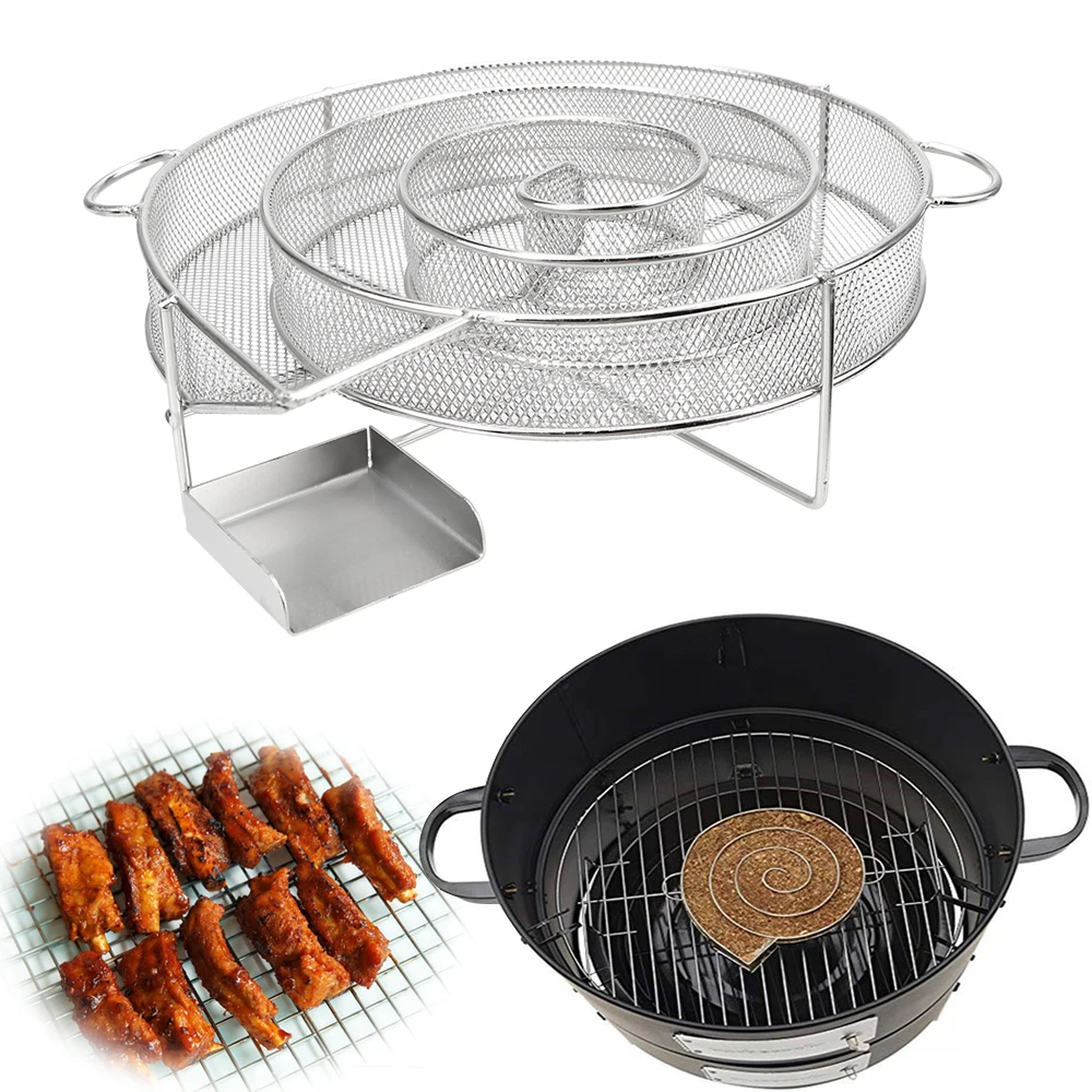Ahumador de salmón, Bacon, pescado, Mini parrilla de acero de madera de manzana, generador de humo frío, ahumador de polvo de madera, caja de humo con Chip caliente