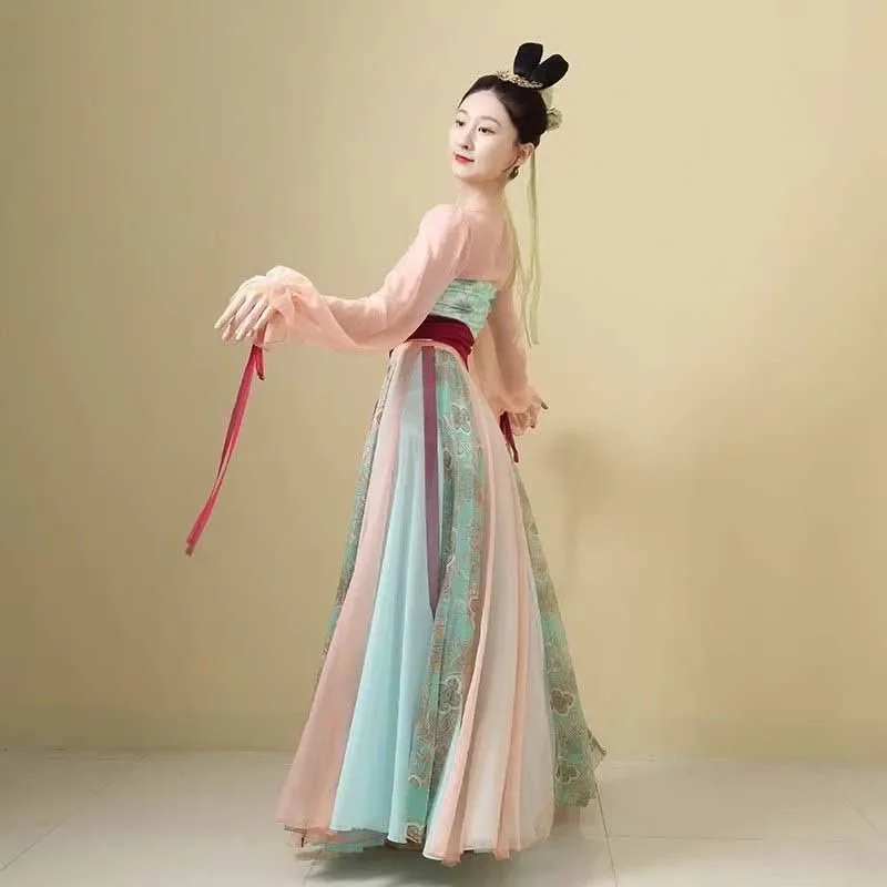 Classical dancer performance costumes for women practice dance clothes Chinese style folk dance dress