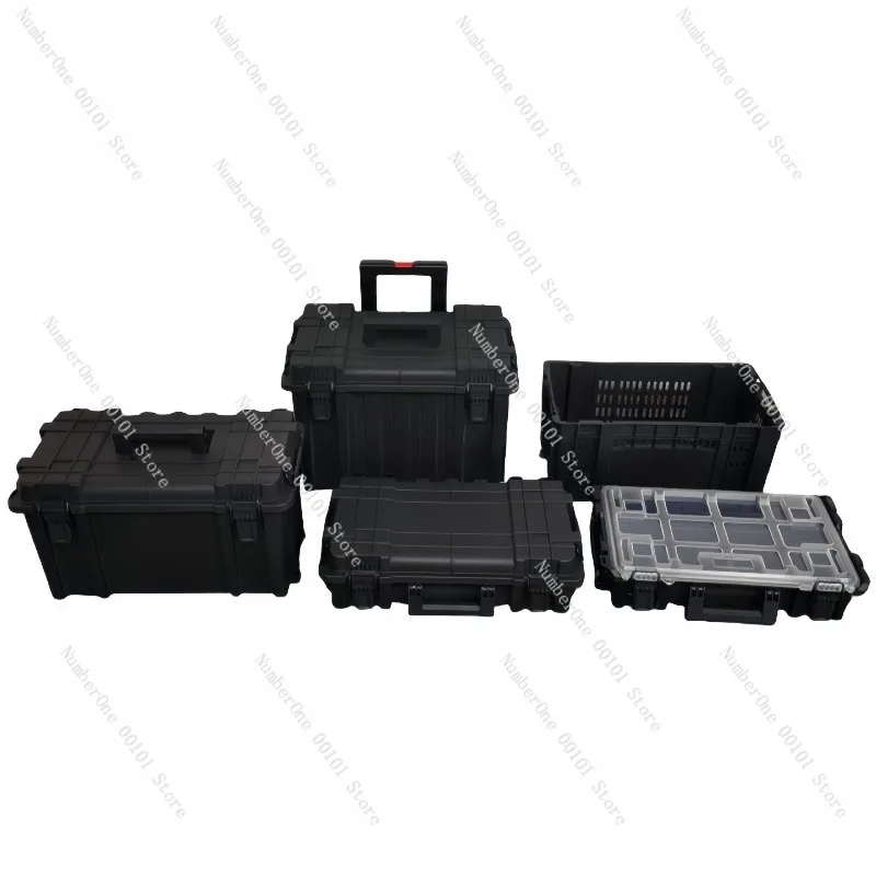 Modular trolley toolbox, stackable multi-layer design, dustproof sealed storage, large capacity, movable tool cart with wheels