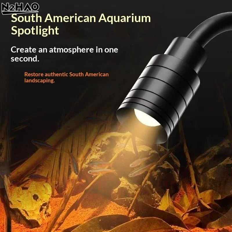 1Pcs Zoomable LED Fish Tank Lamp 3W South American Aquarium Spotlight For Aquascape Decor Focus Lighting