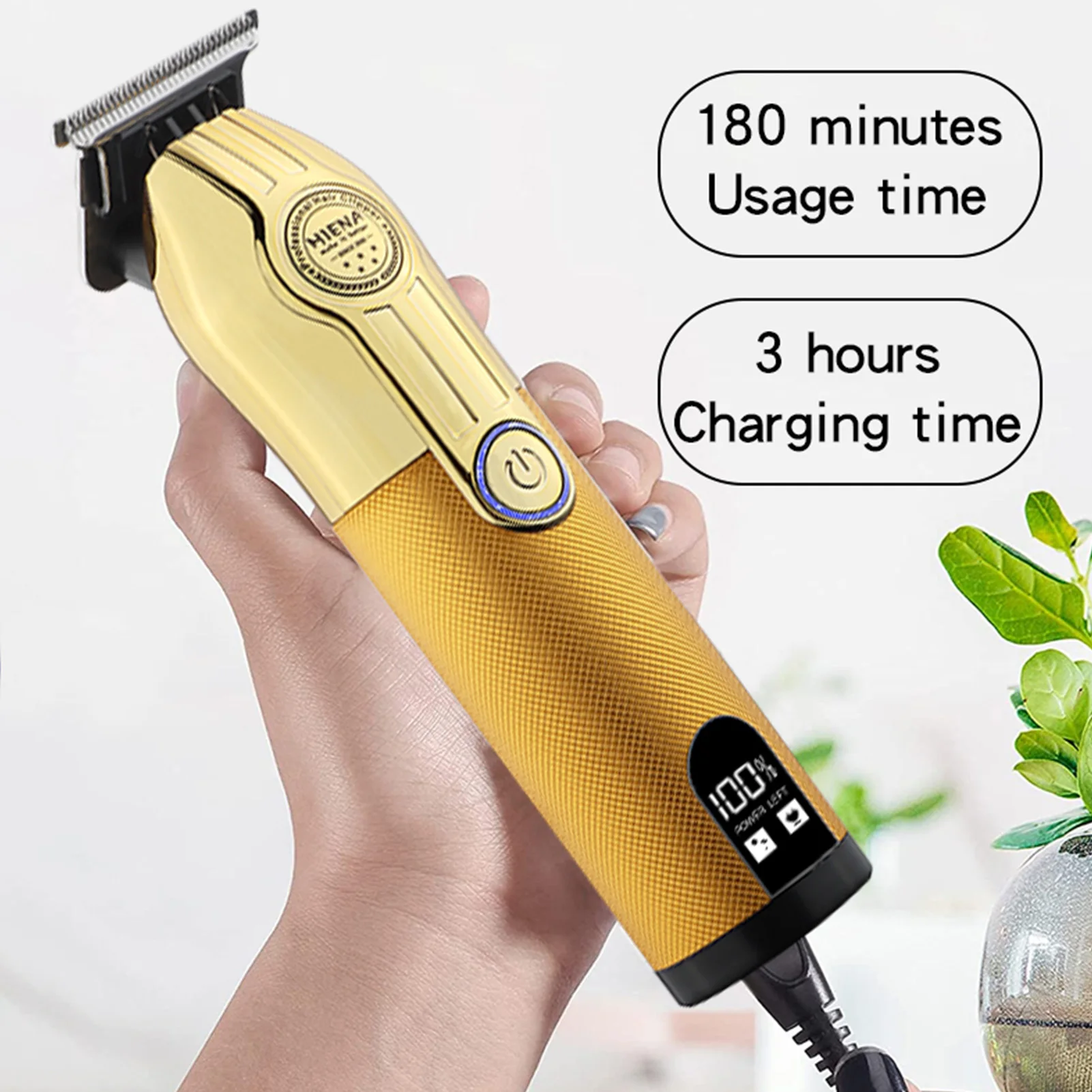 Electric Hair Trimer HIENA Travel Portable Electric Barber USB Charging Electric Pusher Hair Cutting Machine Home Appliances