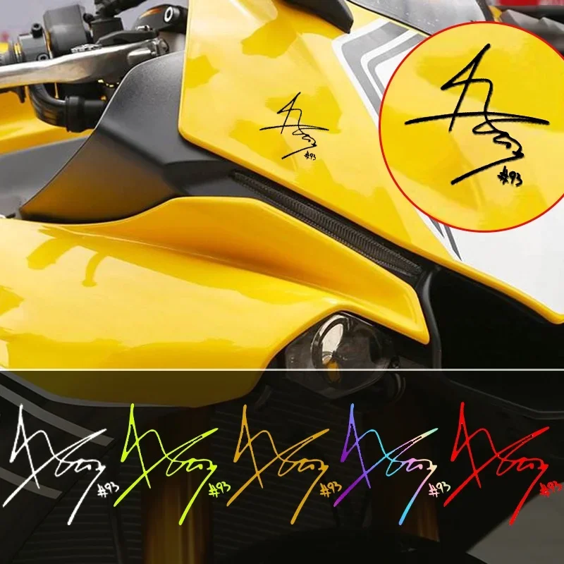 MOTO GP Racer #93 Signature Stickers Motorcycle Helmet Reflective Decal Accessories for Honda Africa Twin CB650R Forza CBR 650R