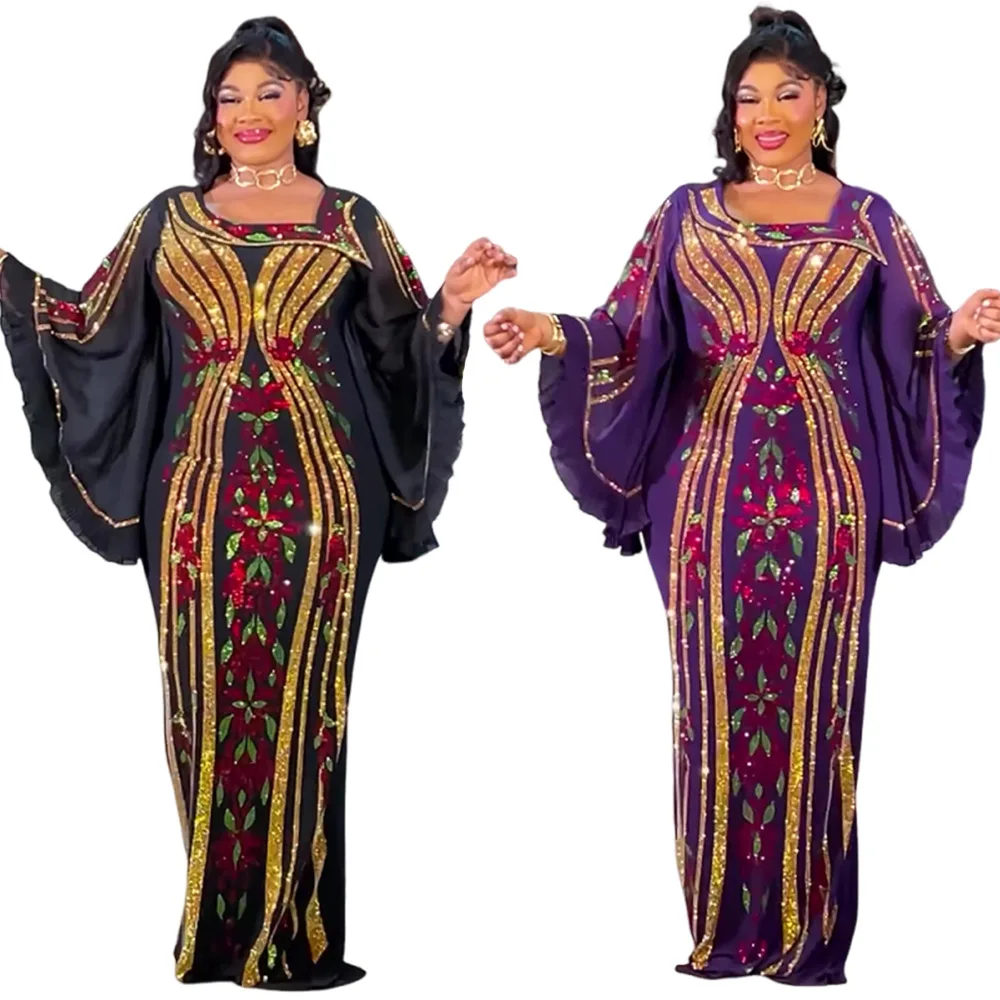 

Party Evening Dresses Elegant Women Luxury Bodycon Maxi Dress Long Sleeve Robes Africa Clothes Birthday Wedding Prom Ladies Gown