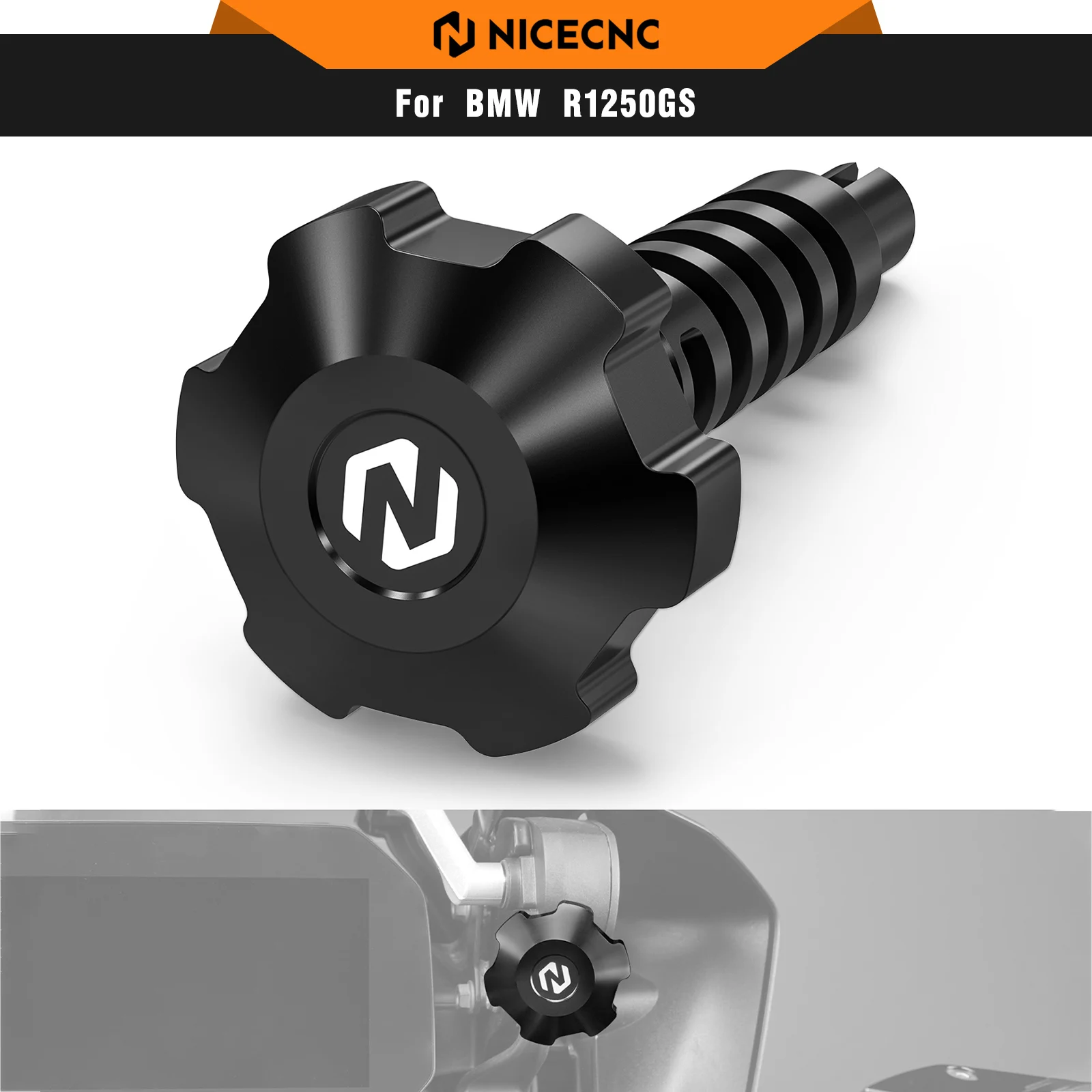 

For BMW R1200GS Adventure K51/K50 2013-2018 NICECNC Windshield Adjustment Wheel For BMW R1250GS Adventure K51/K50 2018-2024 2023