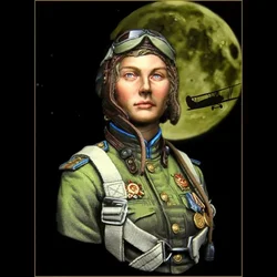 1/10 Female Pilot Handheld White Model Theme Action Character Model Toy Soldier Unpainted Kit