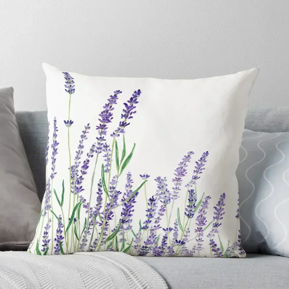 

purple lavender horizontal watercolor Throw Pillow Sofa Cushion Pillow Cases pillow