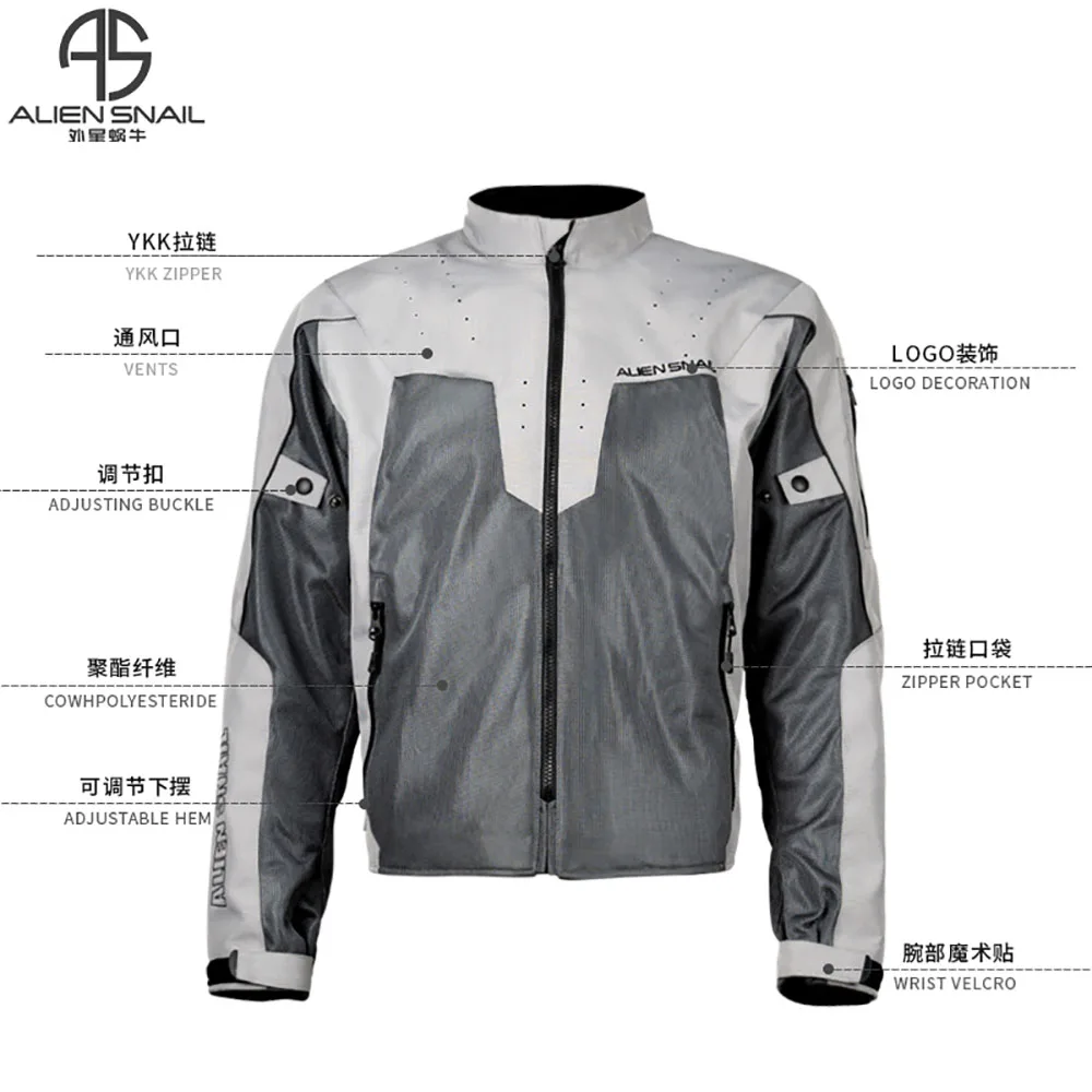 Mesh Cycling Suit Motorcycle Motorcycle Motorcycle Suit Anti Drop Breathable Racing Suit Men's Biker Jacket With CE Protector