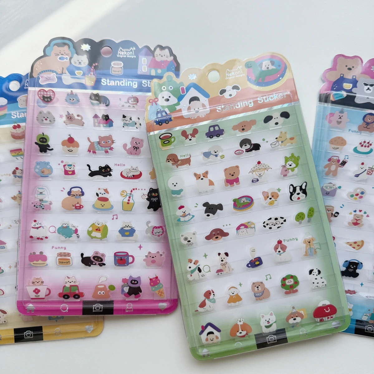 NEKONI Cartoon-Tiere 3D-Stanzaufkleber Kreative Scrapbooking DIY Journal Niedliche Schreibwaren-Aufkleber Schulgeschenk