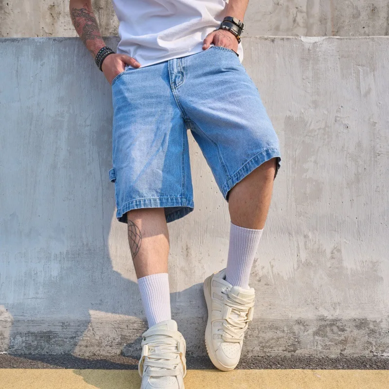 New Men's Summer Shorts Fashionable Handsome Five-point Pants Street Men's Denim Shorts