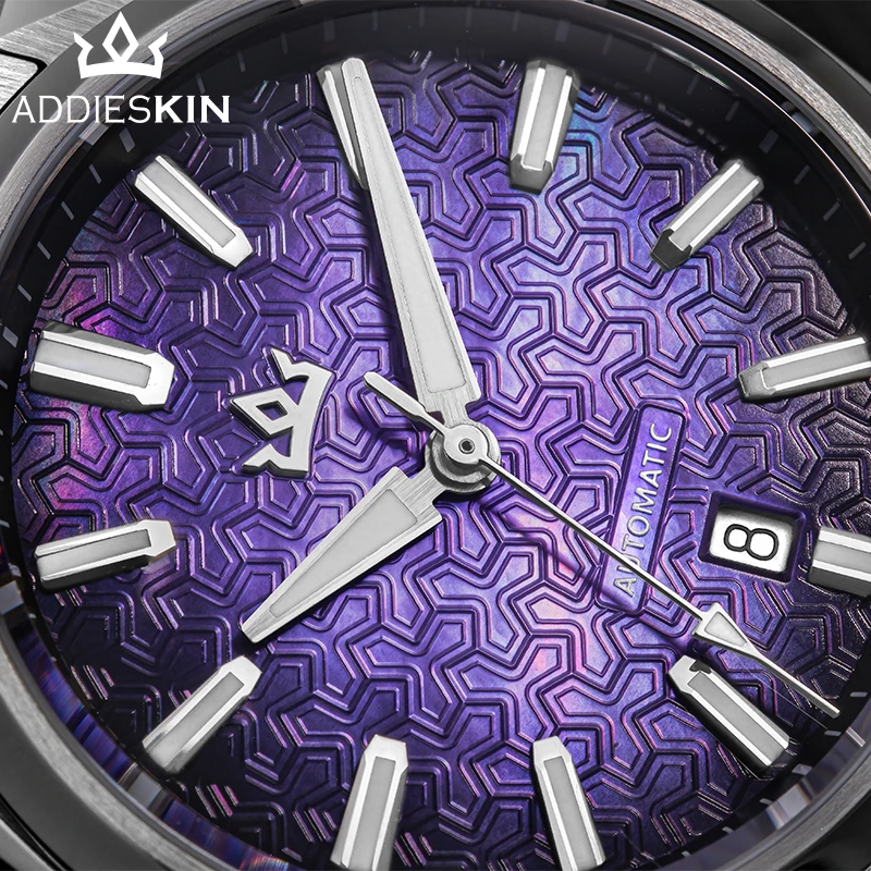 ADDIESKIN K014 Men's Automatic Watch Purple Shell Cameo Dial 40mm 200m Waterproof ST2130 Movement BGW9 Luminous Sapphire Watch