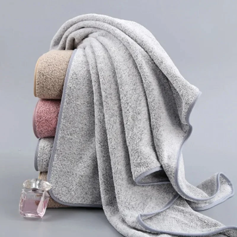 thick and big Bamboo Charcoal Coral Velvet Bath Towel For Adult Soft Absorbent Microfiber Fabric Towel Household Bathroom Towel