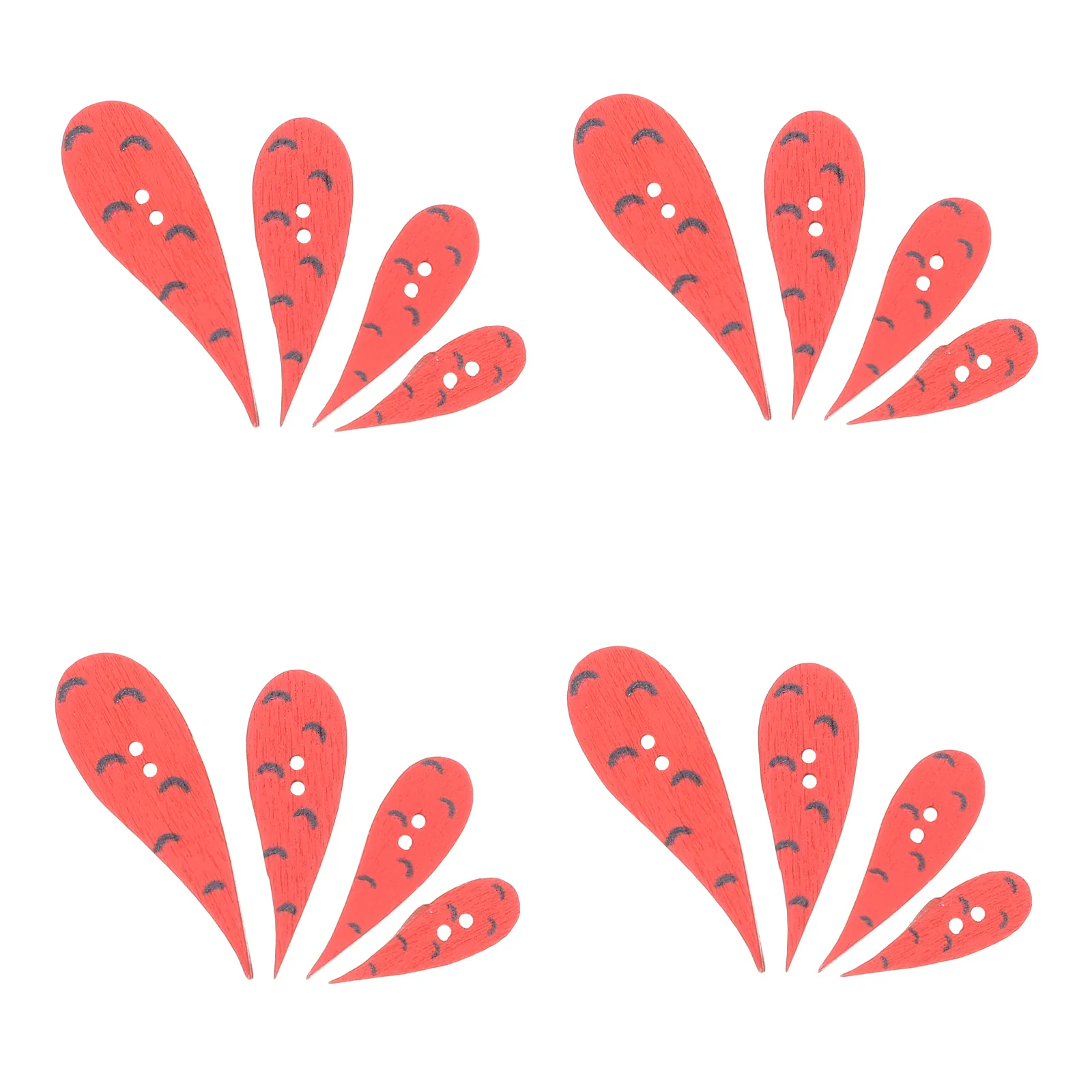 

100Pcs Wood Carrot Buttons Handmade Painted 2 Hole Decorative Buttons for Sewing Crafts Holiday Ornaments Snowman Accessories