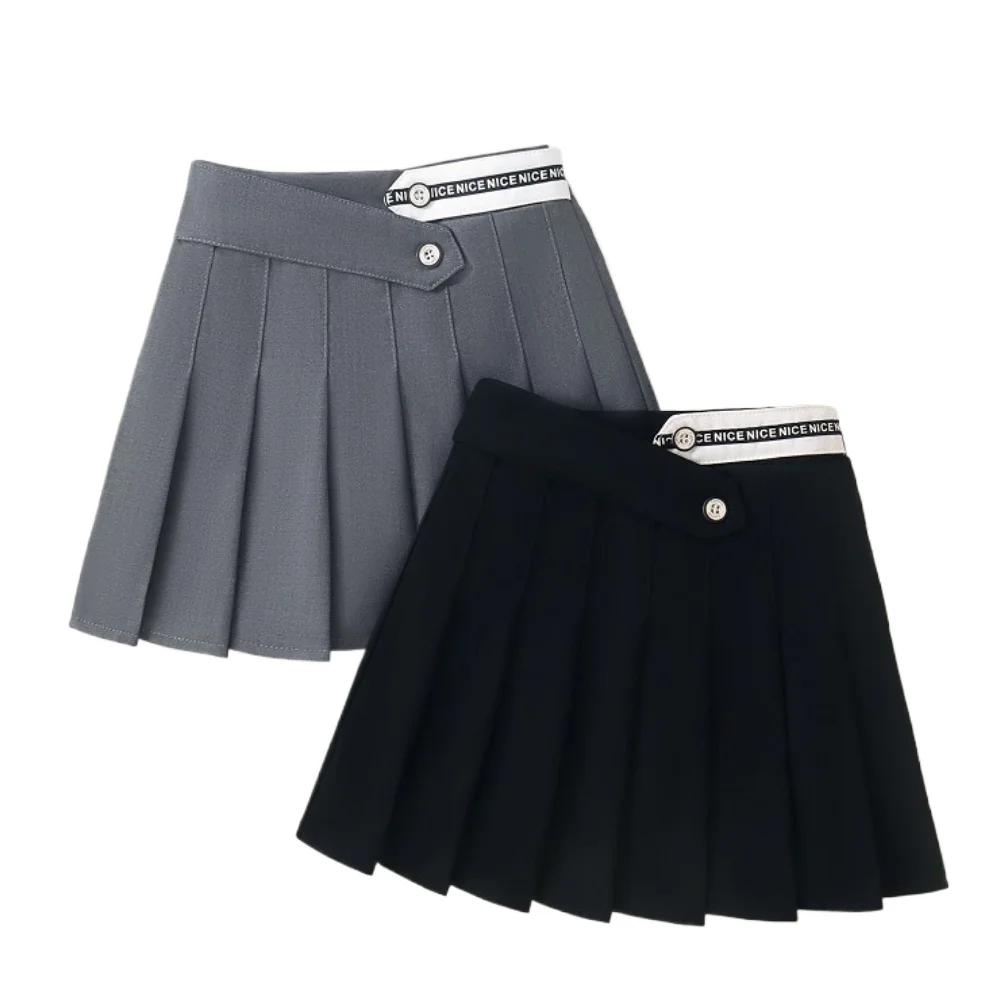 Fashion Girl Skirt Pleated JK Skirt School Uniform Suit Formal Teenager Girls Clothes Plus Size Elegant Kids Children Outfit