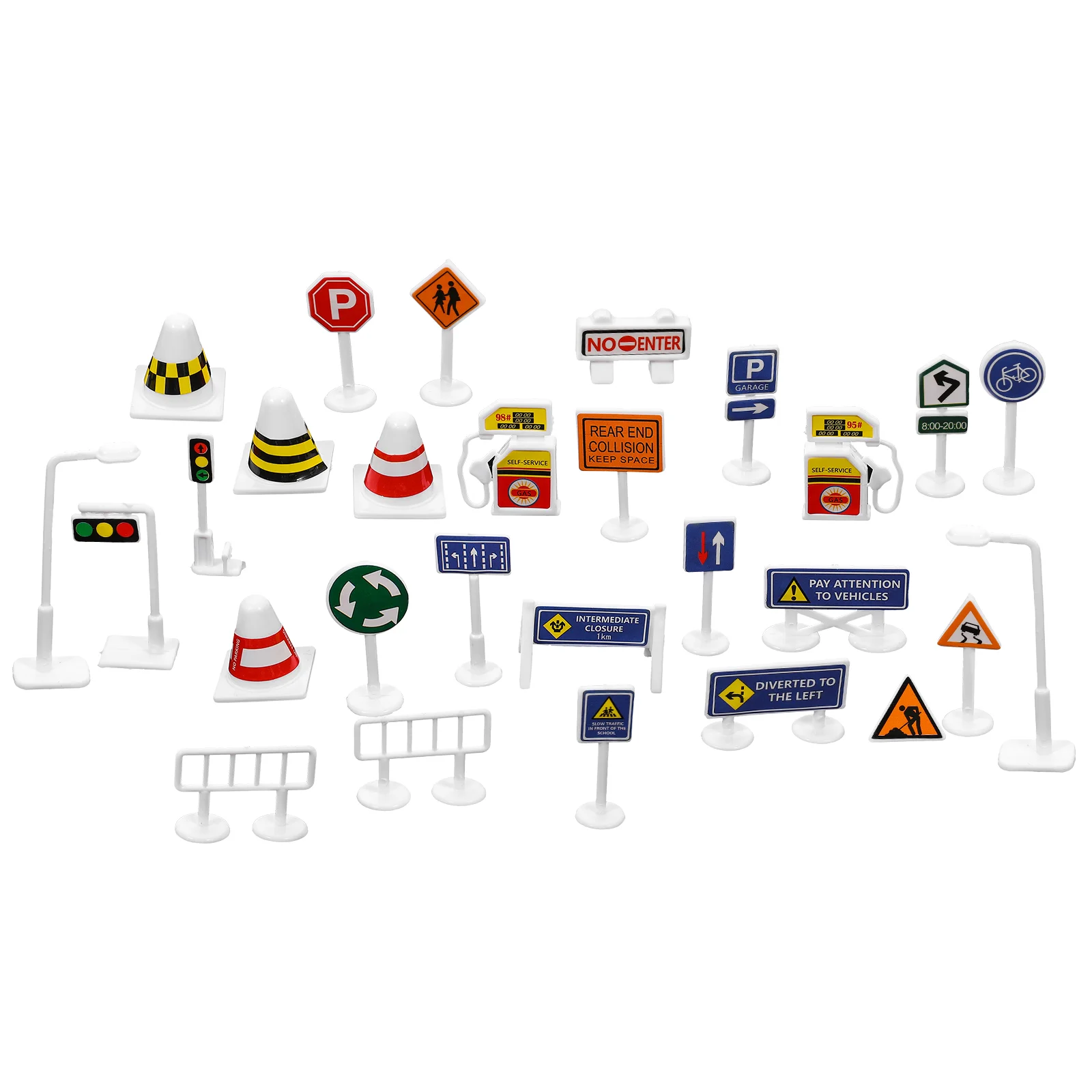 

Toys for Girls Children's Traffic Signs Street Road Kids Light Stacking Plastic