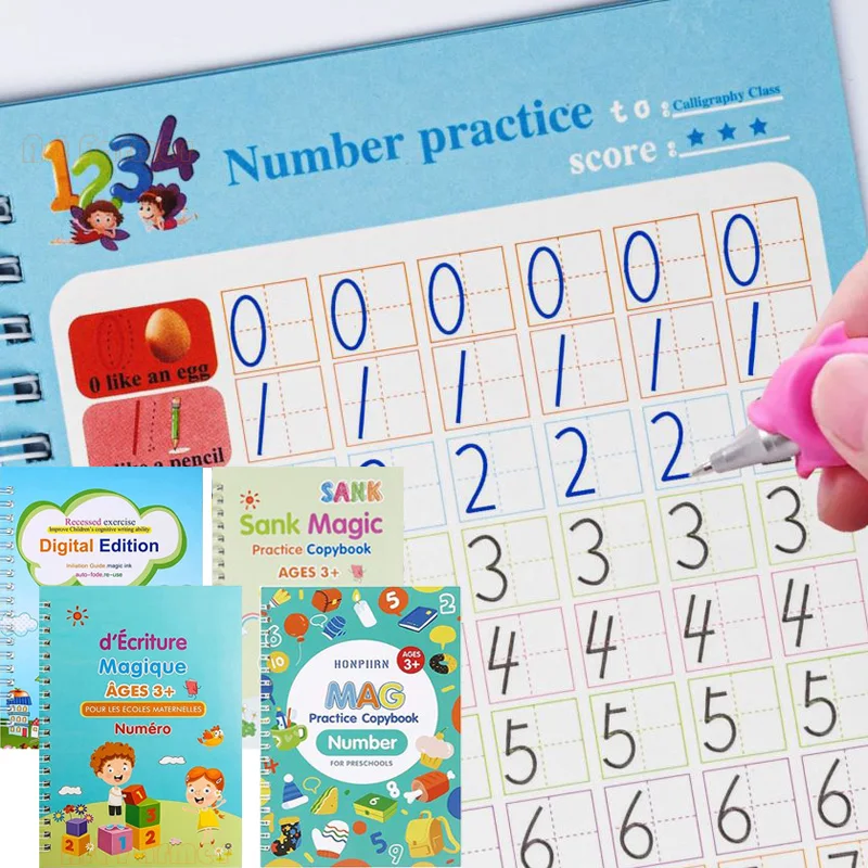 Children Magic Copybooks French Writing Book Practise Calligraphy Book Notebooks Mathematics Math Books for Kids Montessori