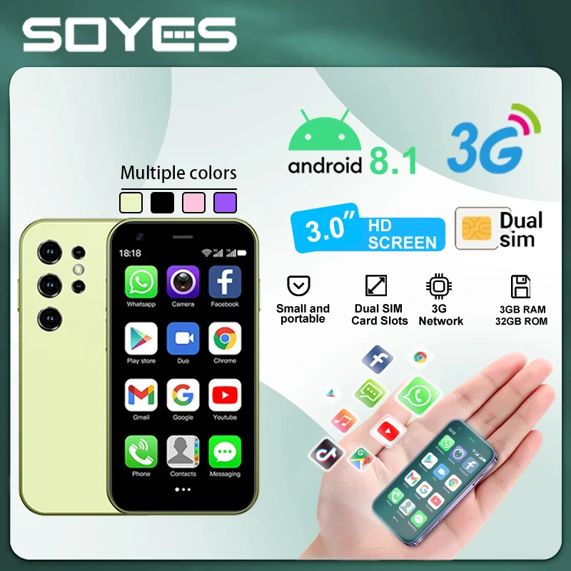 Mini 24 3G mobile phone 3+32GB small Android smartphone dual card dual standby support Play Store 900mAh battery portable small